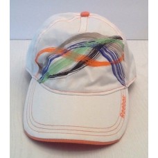 Reebok Cap Hat Slide Adjustable Strap White Multicolor Accent Orange Bill  eb-71946889